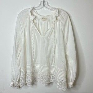 Zadig & Voltaire White Blouse with Lace Trim